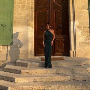 Lucy in the sky wrap scarf maxi dress green XXS